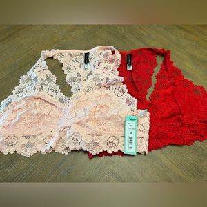 SET OF 2 Women’s Lace Bandeau Bralette NWOT